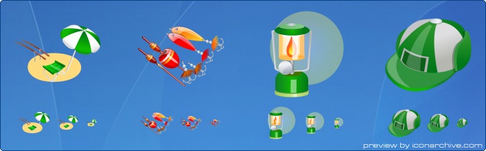Fishing Equipment Icons