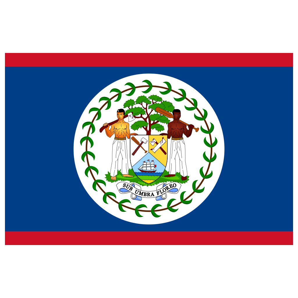 BZ Belize Flag Icon | Public Domain World Flags Iconpack | Wikipedia Authors