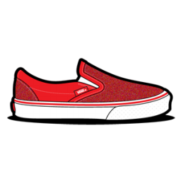 Vans Checkerboard Red Icon | Van Slip Ons Iconset | Hopstarter